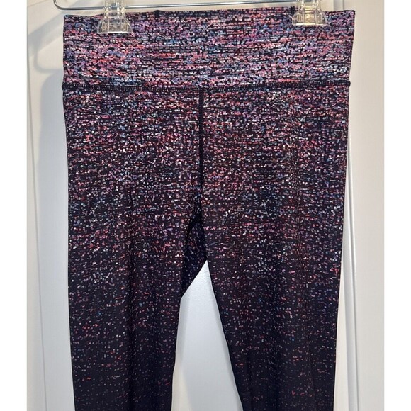 Athleta Color Confetti Ombre Mix On Black Leggings Activewear Pants Stretch Sz S - Picture 2 of 10